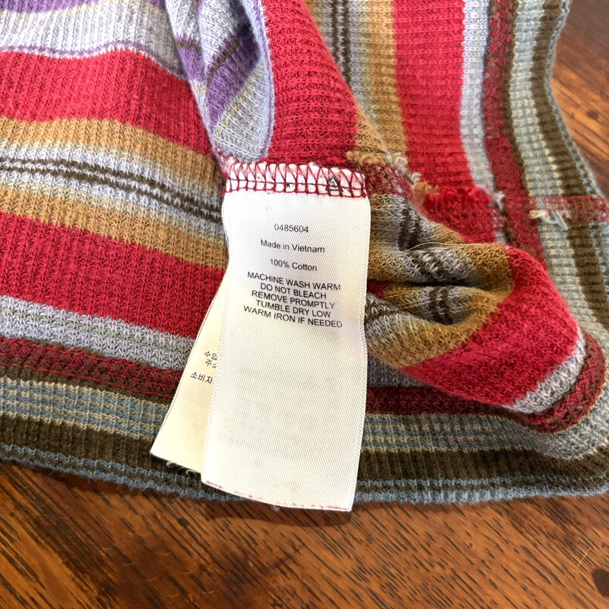 Polo Ralph Lauren "Multi-Color Border" Henry Neck Thermal L/S TEE