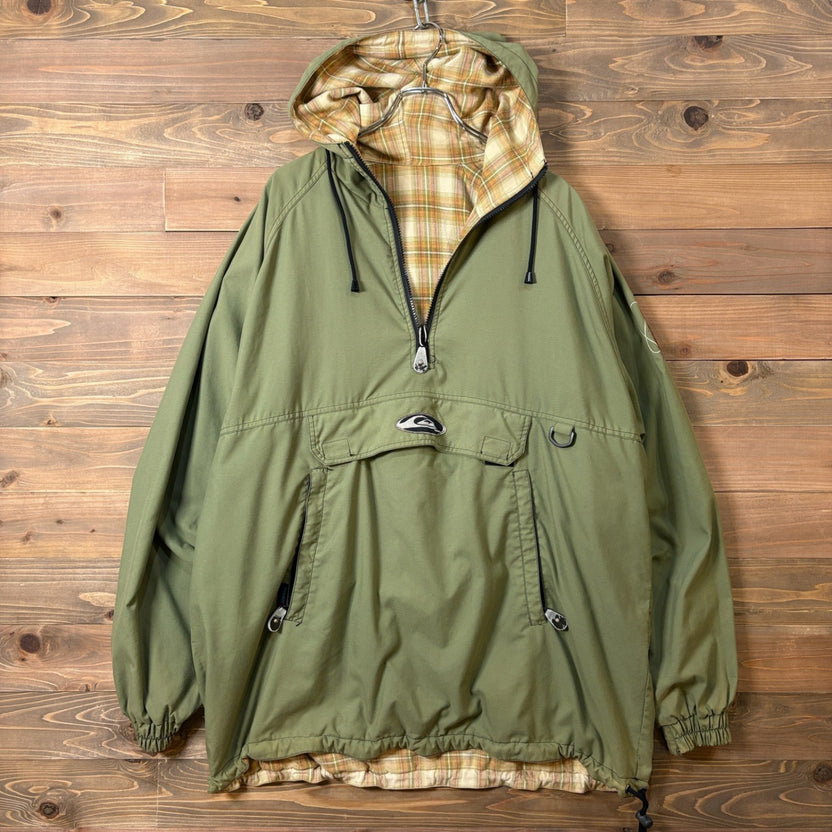 2000s Quiksilver ”Ombre Check” Reversible Anorak Hoodie