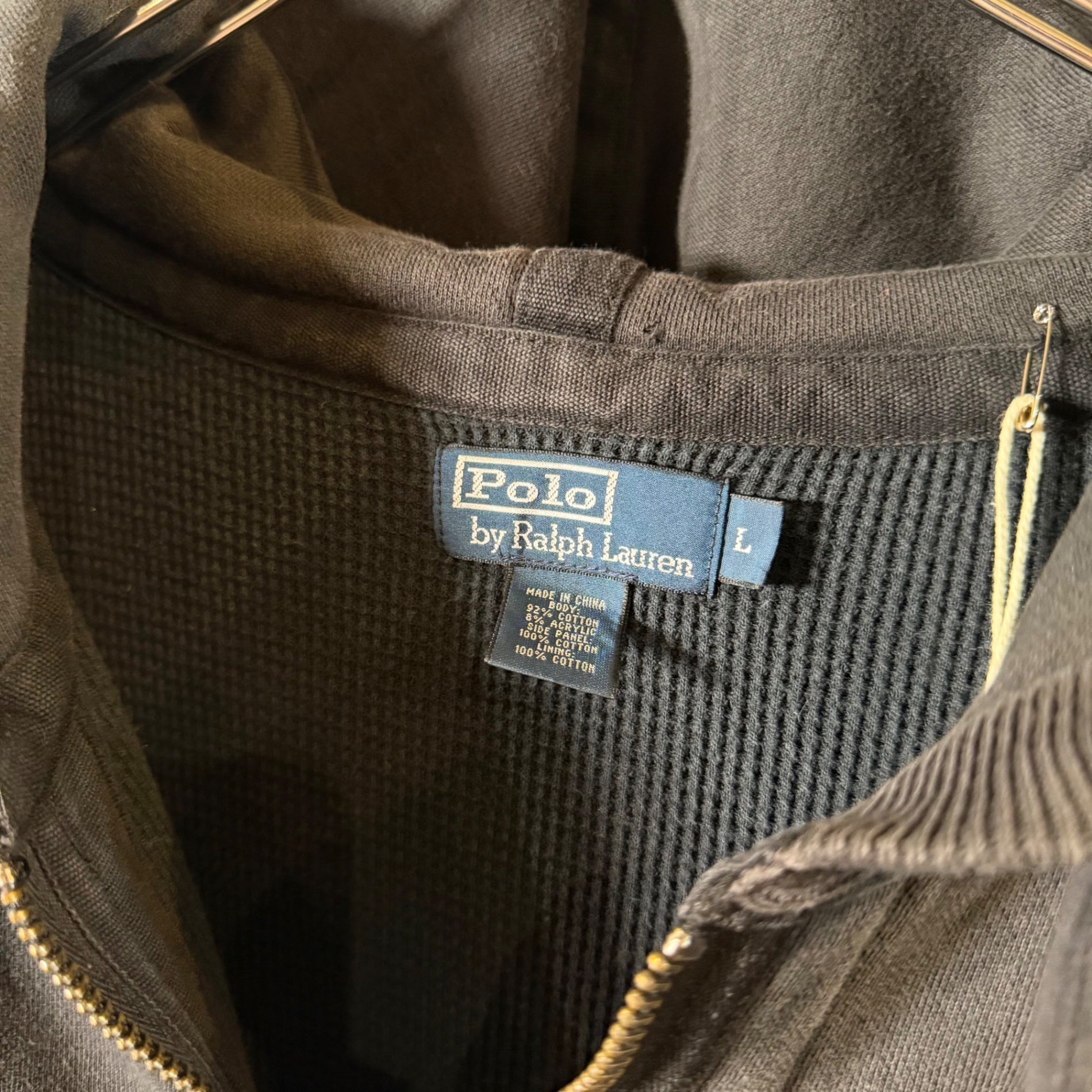 2000s Polo Ralph Lauren "BLACK" Double Face Zip-Up Hoodie