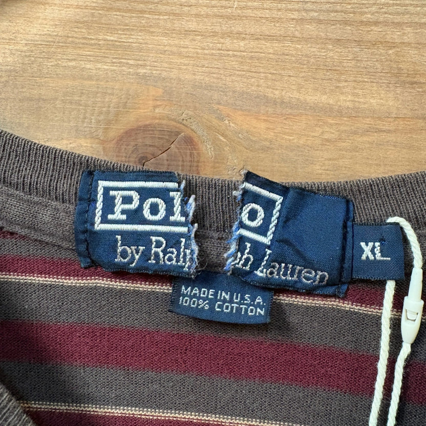 1990s Ralph Lauren "Made in USA" Stripe L/S T-Shirt