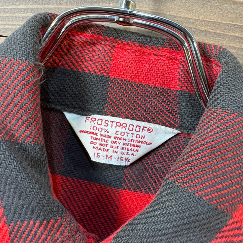 1980s FROSTPROOF "Block Check" Heavy Flannel Shirt