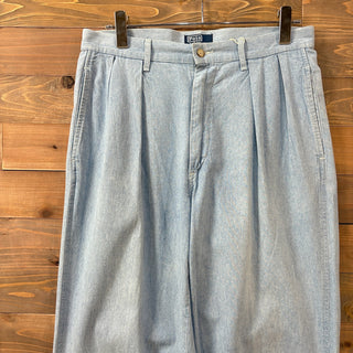 1980s Polo Ralph Lauren "Chambray" 2 Tuck Pant