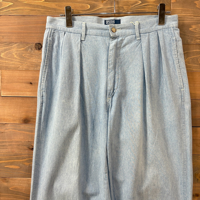 1980s Polo Ralph Lauren "Chambray" 2 Tuck Pant