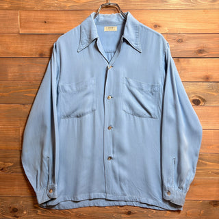 1940s ARROW "Light Blue" Rayon Gabardine Shirt