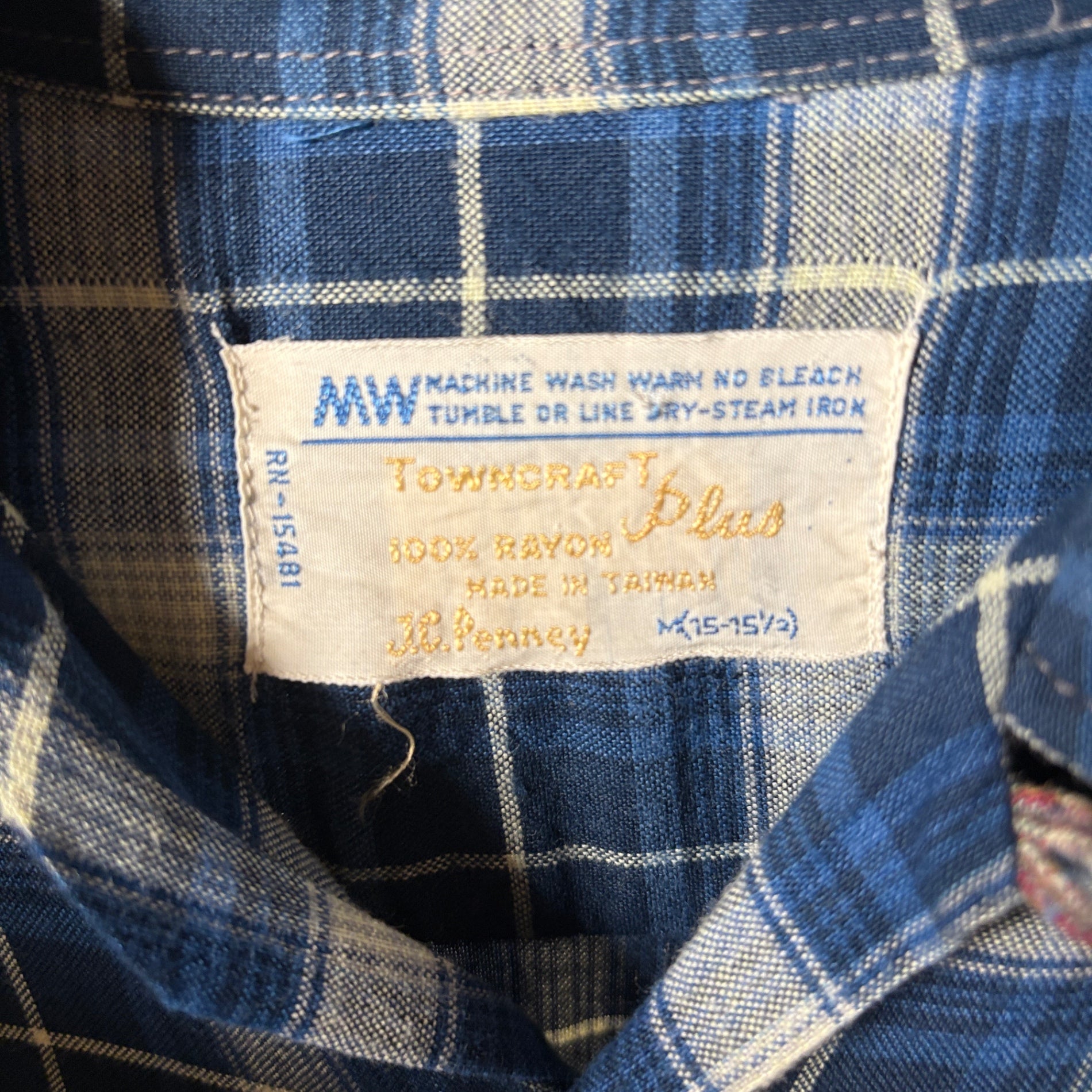 1970s TOWNCRAFT "Ombre Check" Rayon Shirt
