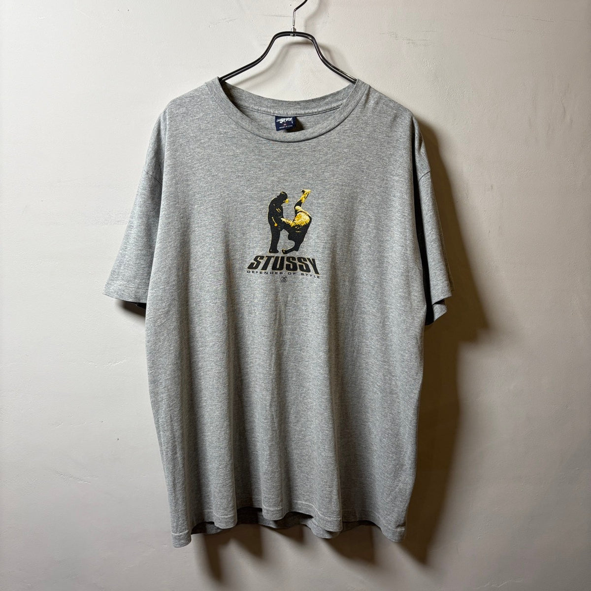1990s "STUSSY" S/S T-Shirt "DEFENDER OF STYLE"