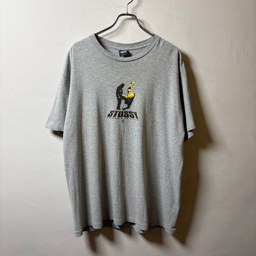 1990s "STUSSY" S/S T-Shirt "DEFENDER OF STYLE"