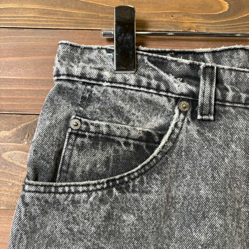 1990s Britannia Black Made in USA Chemical Wash Denim Pants