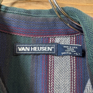 1990s Van Heusen ”Herringbone Stripe” Flannel Shirt