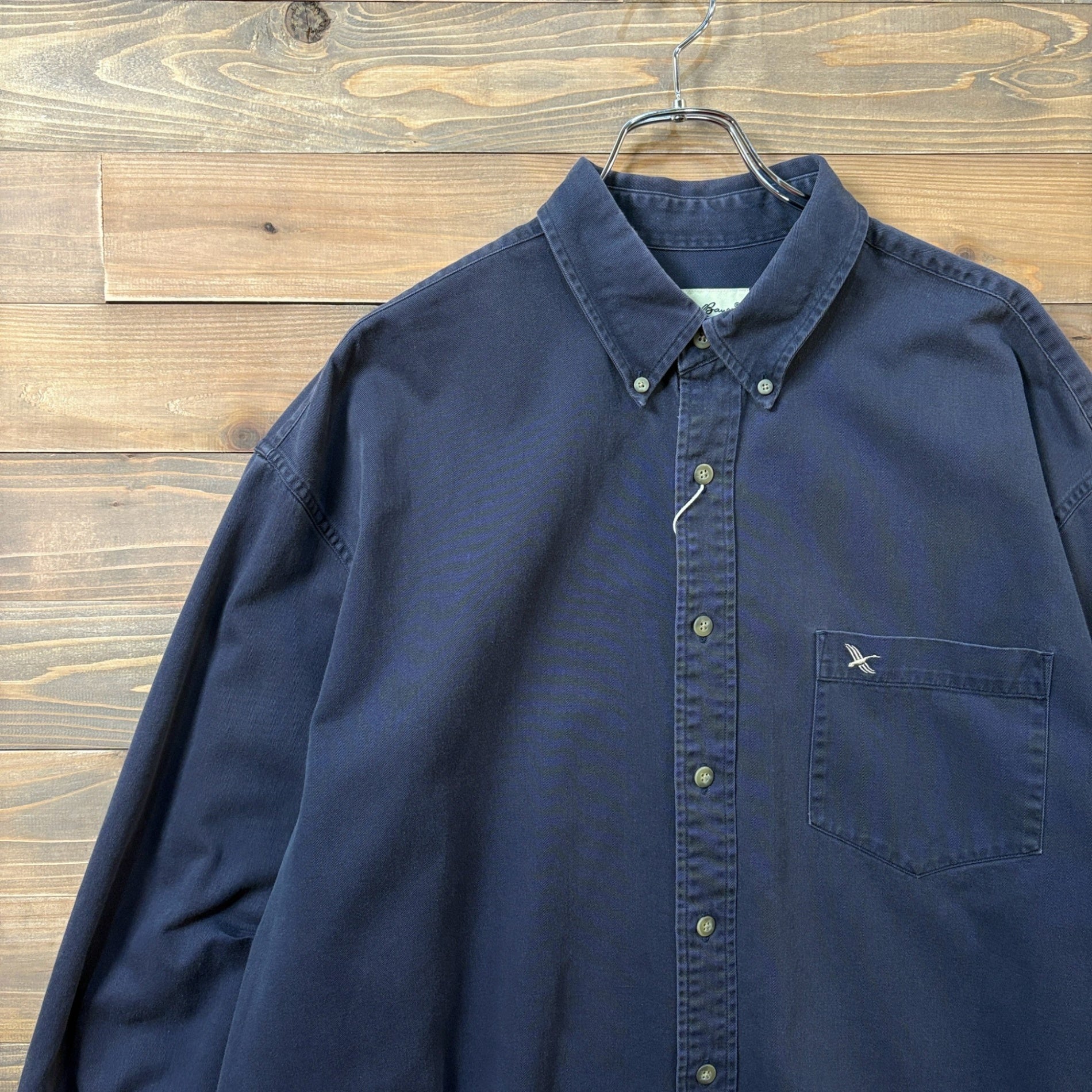 1990s Eddie Bauer "NAVY" B/D Shirt