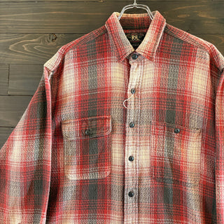 1990s RRL "Cotton Pile" Ombre Plaid Shirt