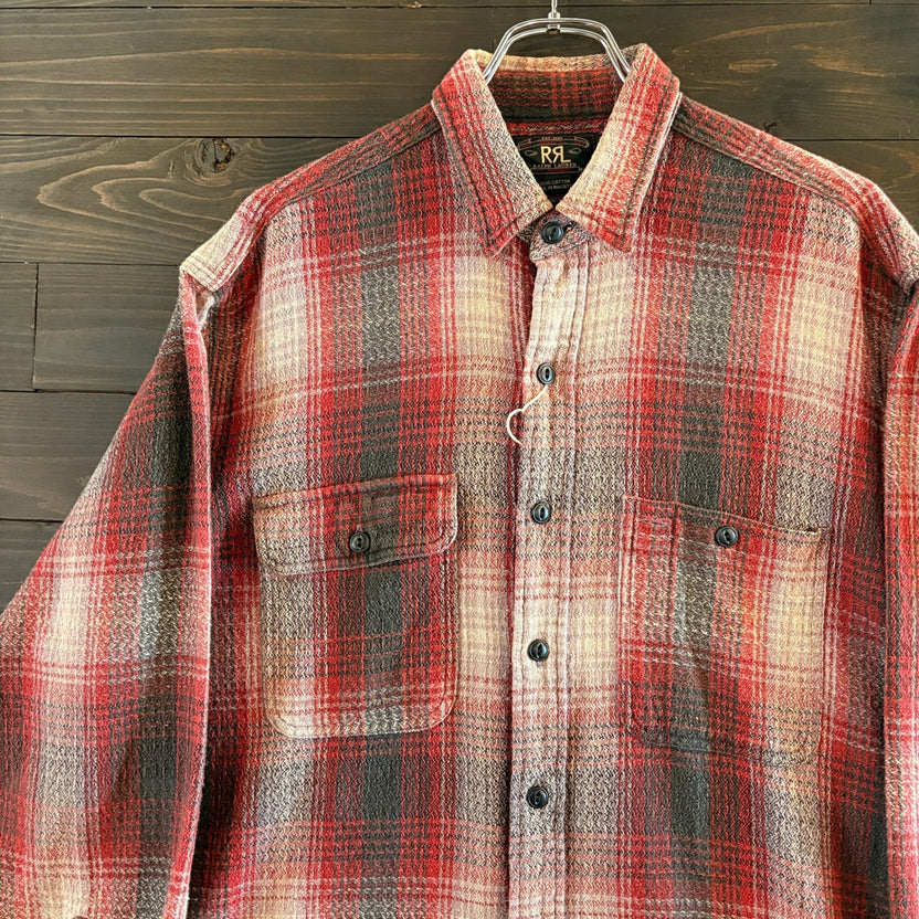 1990s RRL "Cotton Pile" Ombre Plaid Shirt