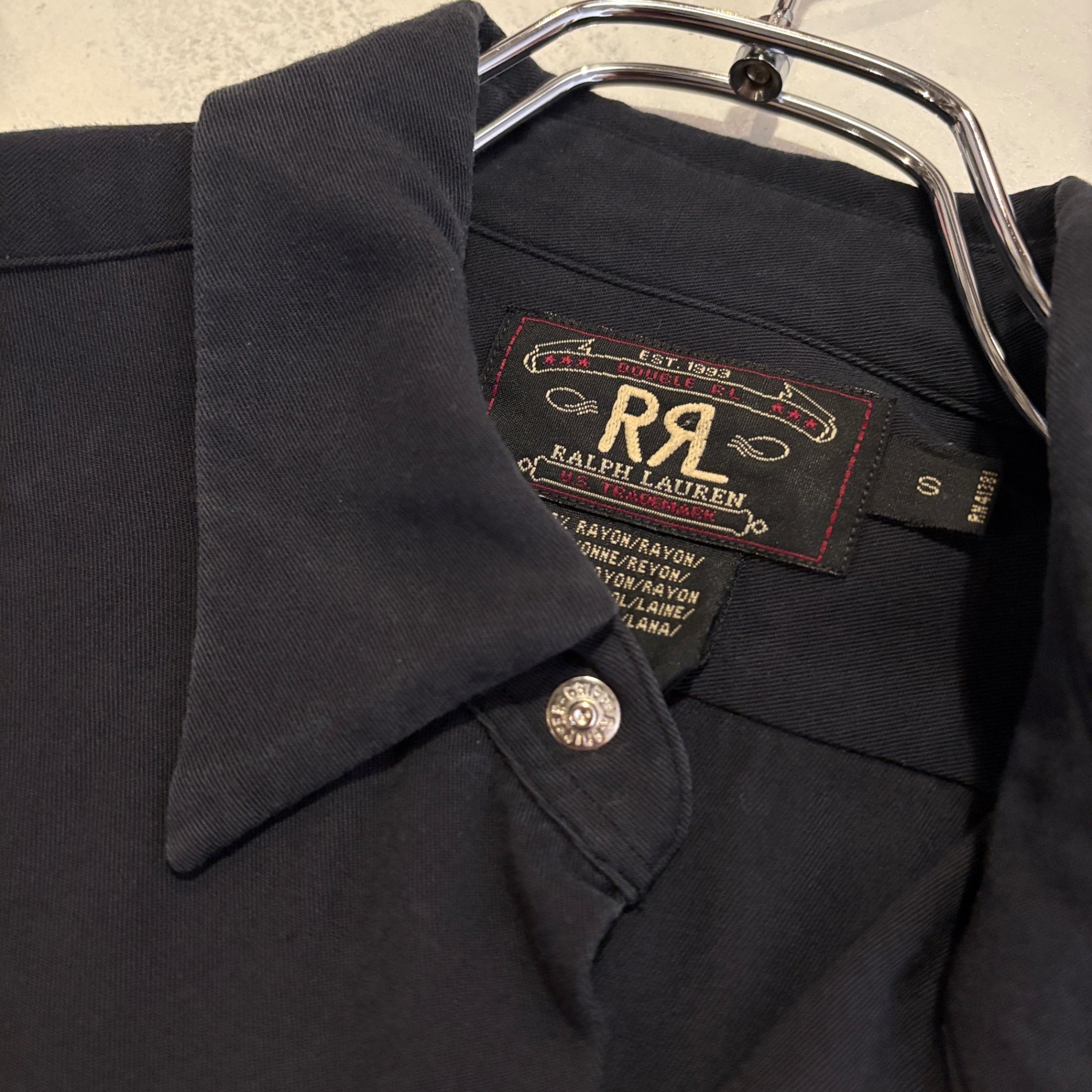 1990s RRL "RAYON" Black Western Shirt