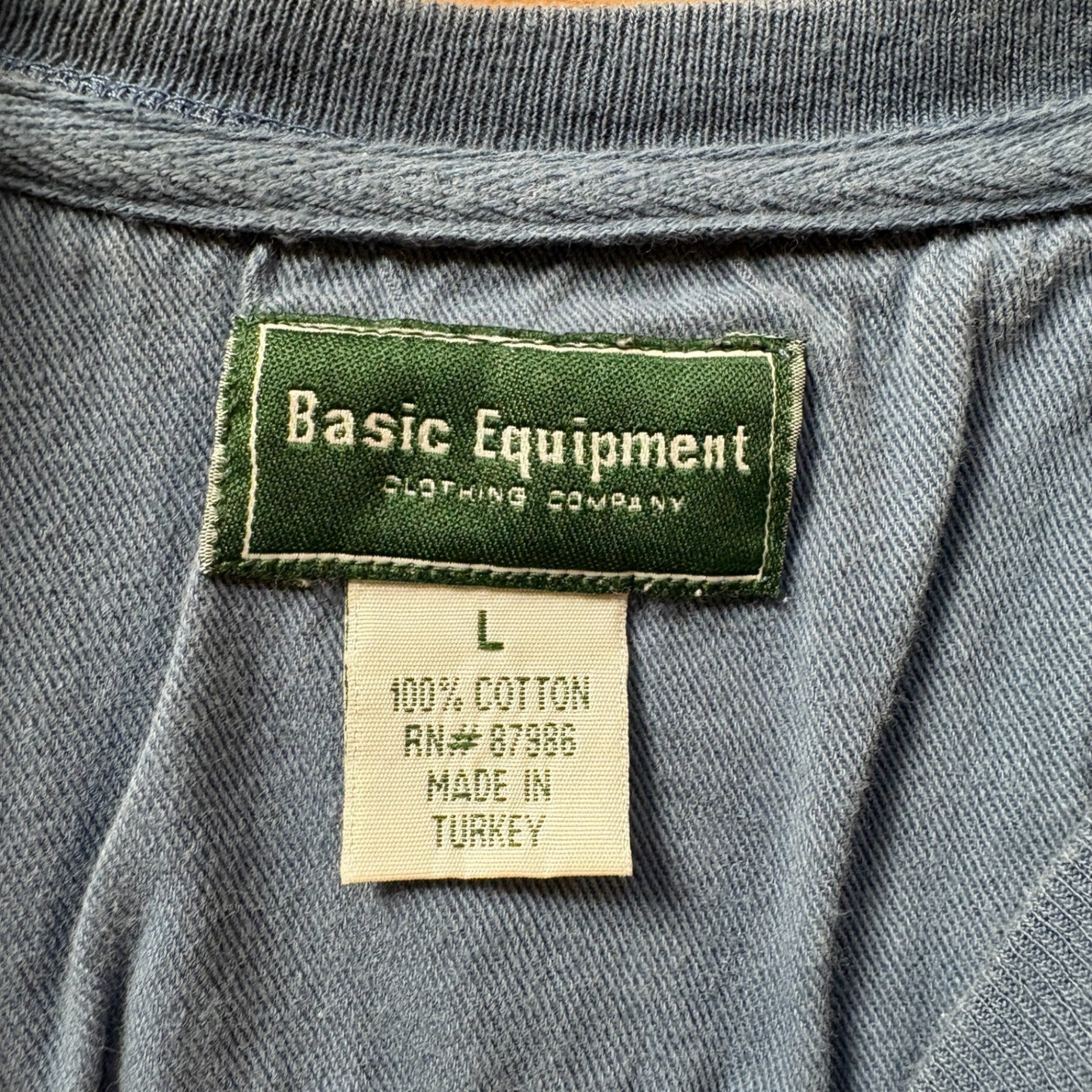 2000s Basic Equipment "Plaid Pattern" Henry Neck T-Shirt