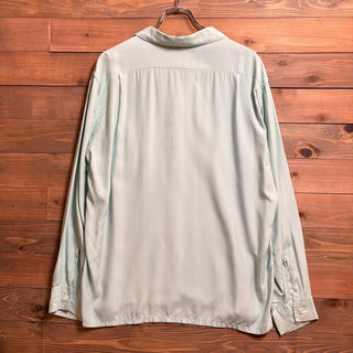 1940s Cavendish "Peppermint" Rayon Open Collar Shirt