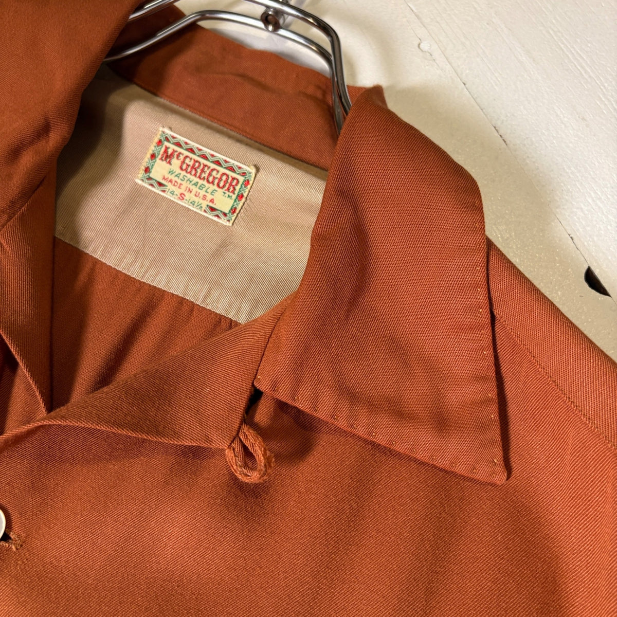50s McGREGOR "Hand Stitch" Rayon Gabardine Shirt