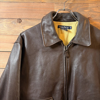1990s Nautica "A-2 Type" Leather Jacket