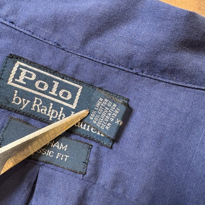 2000s Polo Ralph Lauren "LINEN × COTTON" Open Collar Shirt