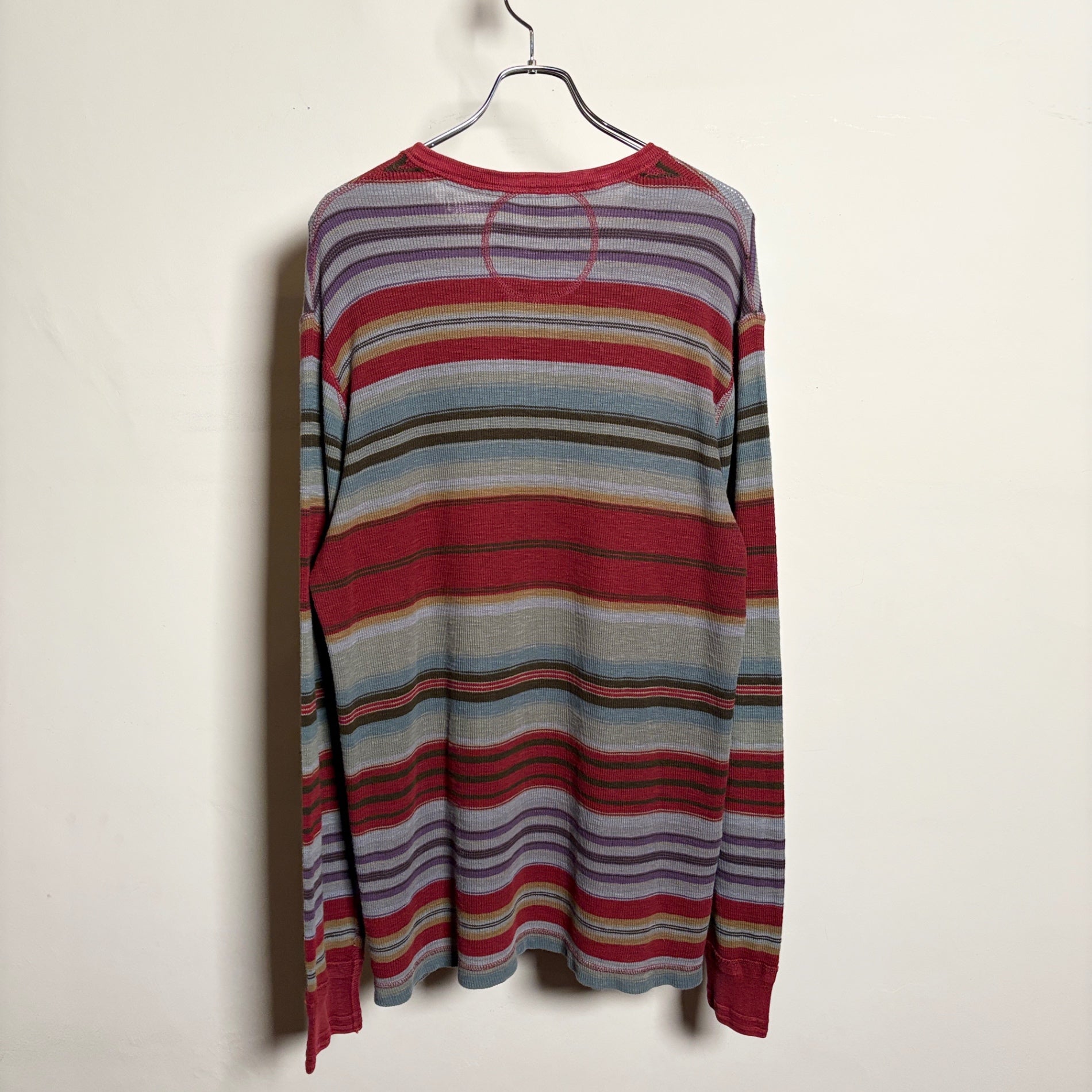 Polo Ralph Lauren "Multi-Color Border" Henry Neck Thermal L/S TEE