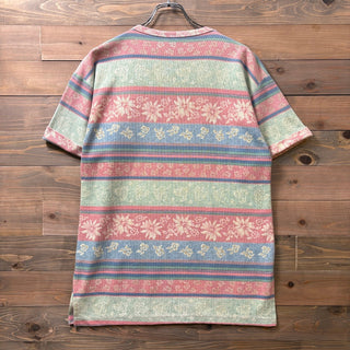 1990s BASIC EDITION "Floral Design" Knit T-Shirt