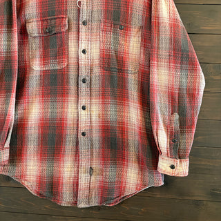 1990s RRL "Cotton Pile" Ombre Plaid Shirt