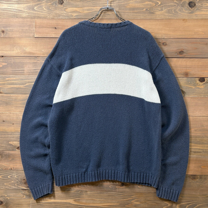 1990s RRL "Wide Border" Cotton Knit Sweater