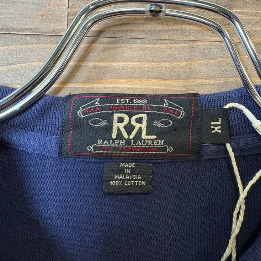 1990s RRL "Rib Line" L/S Polo Shirt