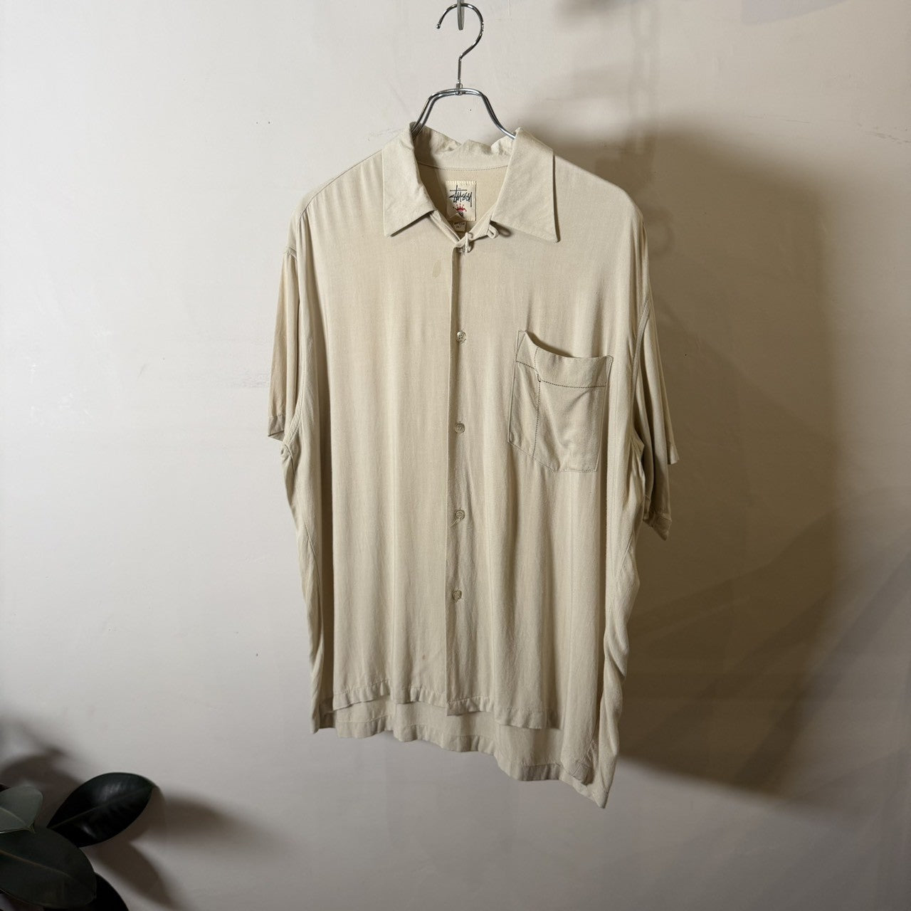 1990s STUSSY Rayon Short Sleeve Open Collar Shirt