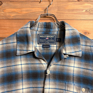 1990s Polo Sport ”Ombré Check” Open Collar Shirt