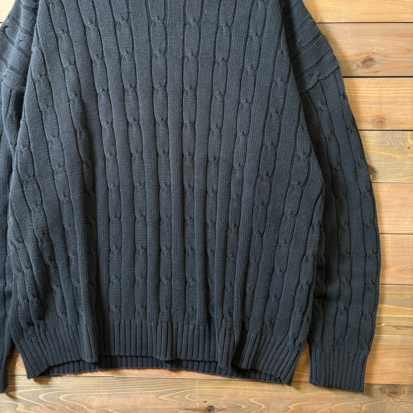 1990s IZOD "BLACK" Cable Cotton Knit