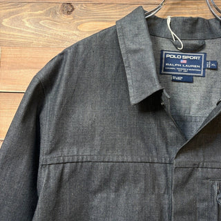 1990s Polo Sport "Black" Processed Denim Jacket