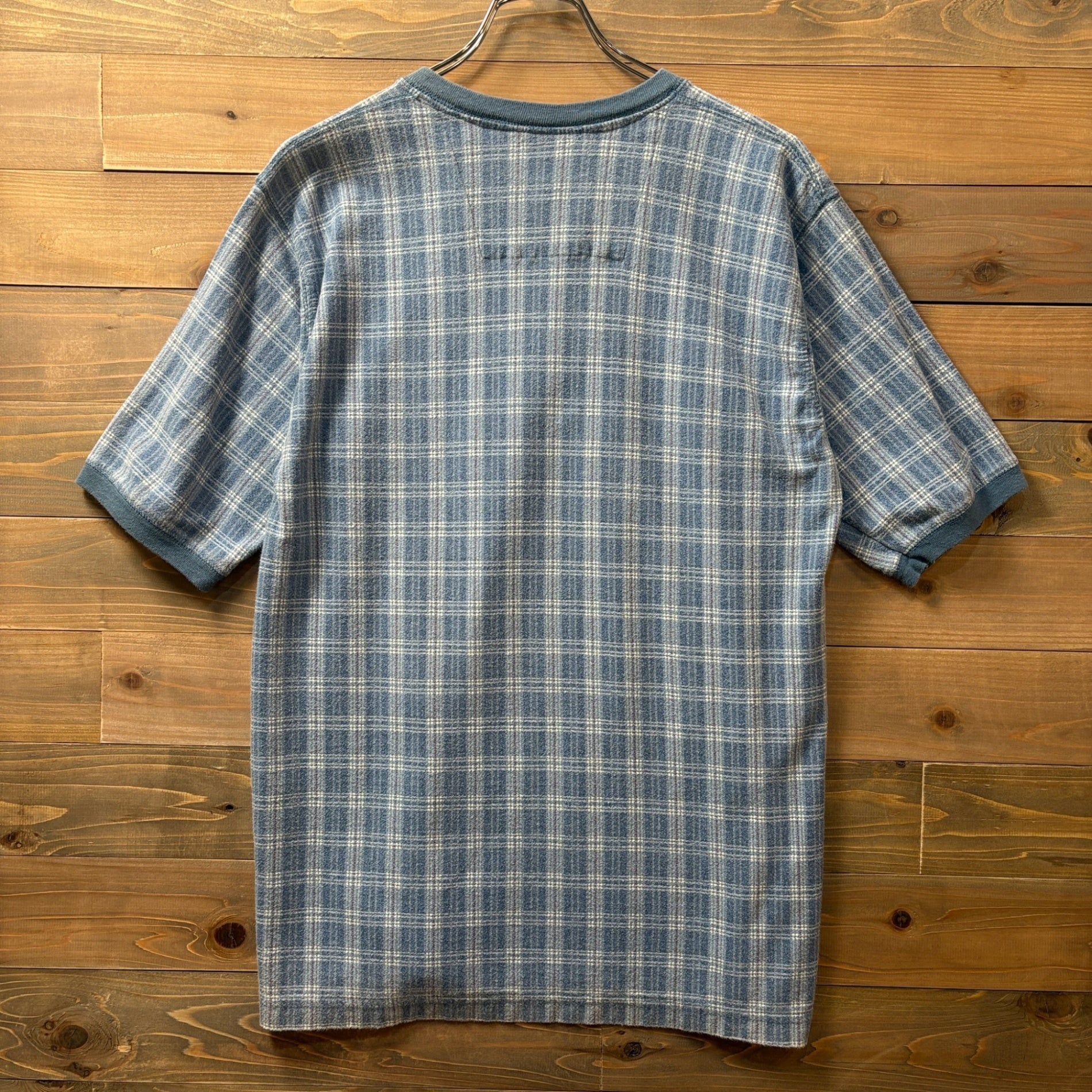 2000s Basic Equipment "Plaid Pattern" Henry Neck T-Shirt