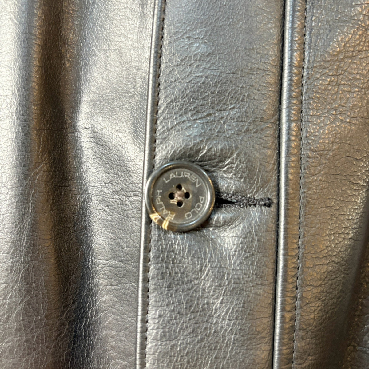 1990s~2000s Polo Ralph Lauren "Black" Leather Car Coat