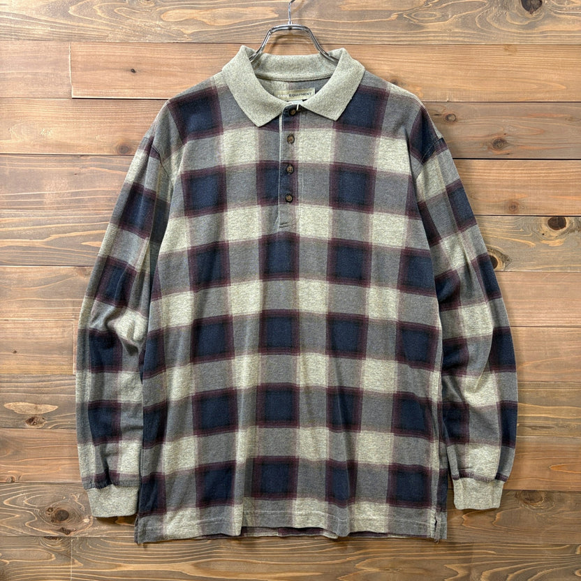 "BASIC EQUIPMENT" Ombre Check Polo Shirt