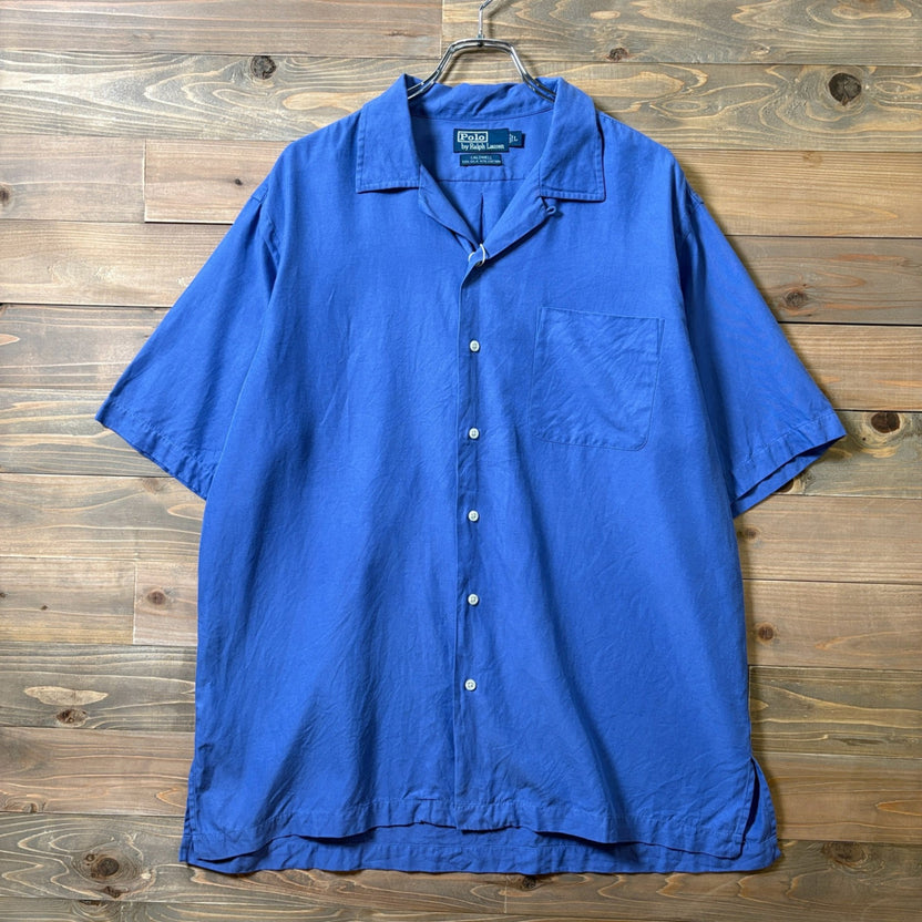 1990s Polo Ralph Lauren "Silk × Cotton" CALDWELL Open Collar Shirt