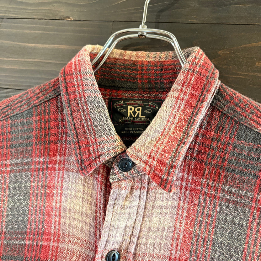 1990s RRL "Cotton Pile" Ombre Plaid Shirt