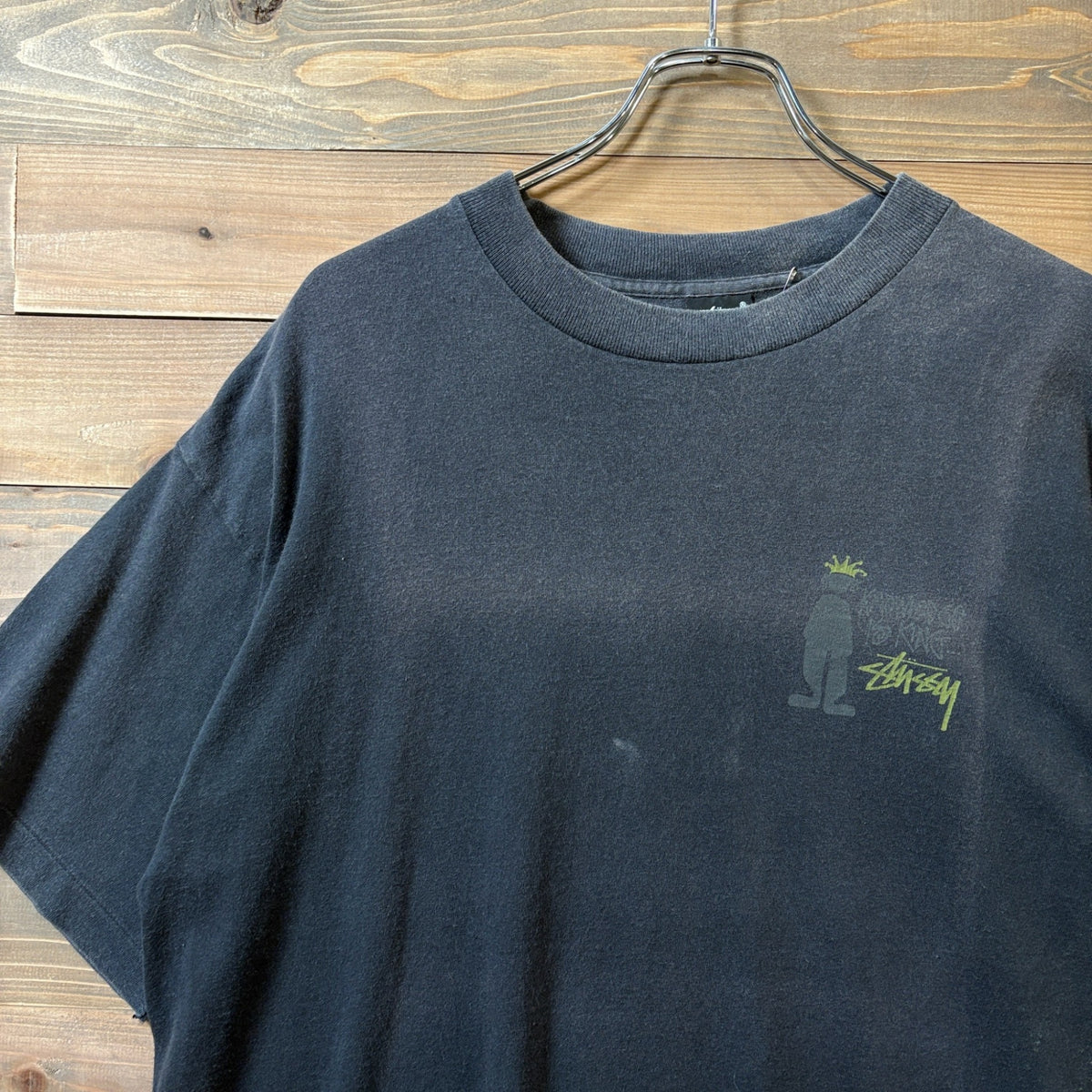 1980s STUSSY "SHADOW MAN" Black T-Shirt