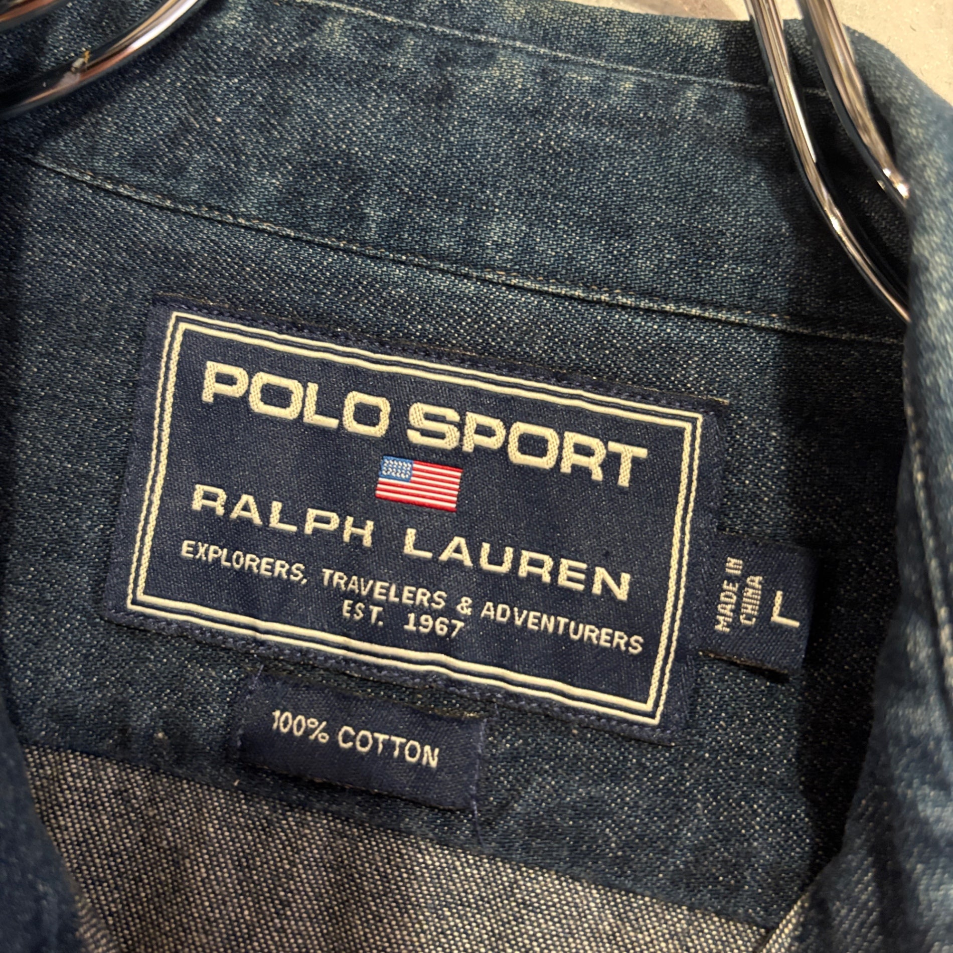 1990s POLO SPORT "ガチャポケ" Denim Shirt