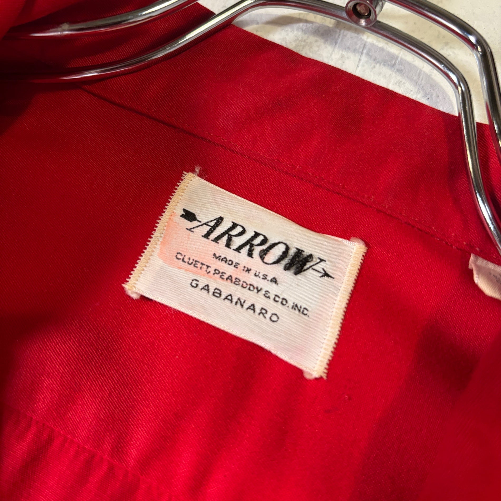 1960s ARROW "GABANARO" Rayon Gabardine Shirt