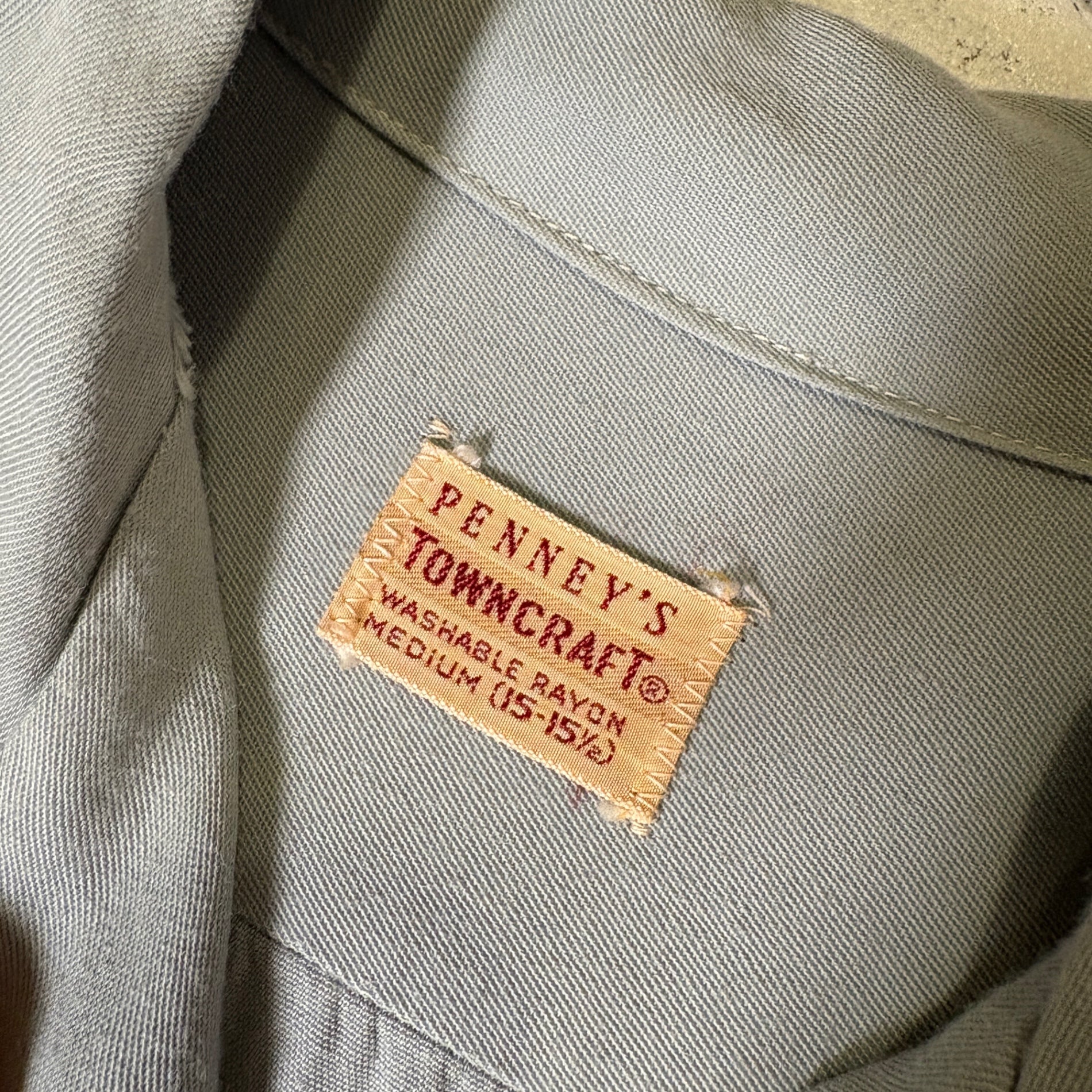 1940s TOWNCRAFT "SAX" Rayon Gabardine Shirt