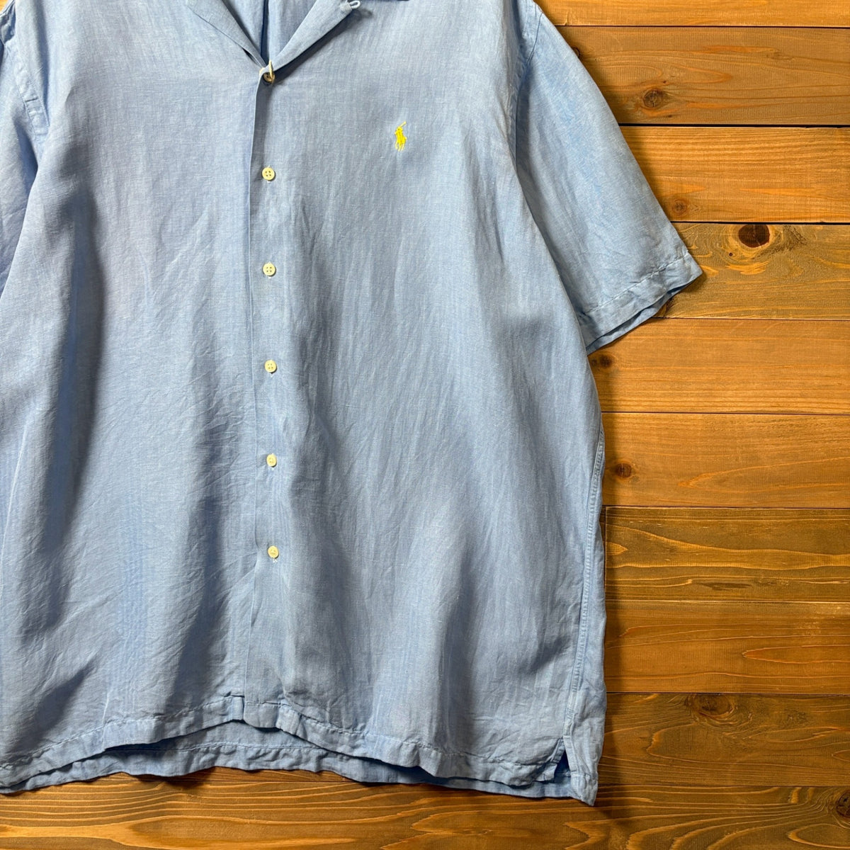 2000s Polo Ralph Lauren "Silk × Linen" Open Collar Shirt