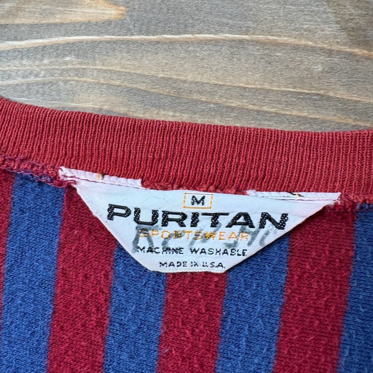 1970s Puritan Velour V-Neck Stripe Cut and Sew