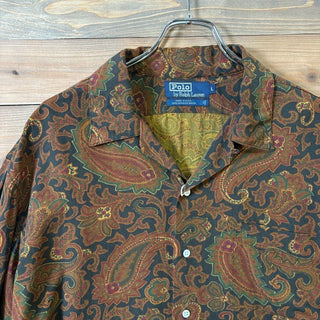 1980s Polo Ralph Lauren "Paisley" Rayon Open Collar Shirt