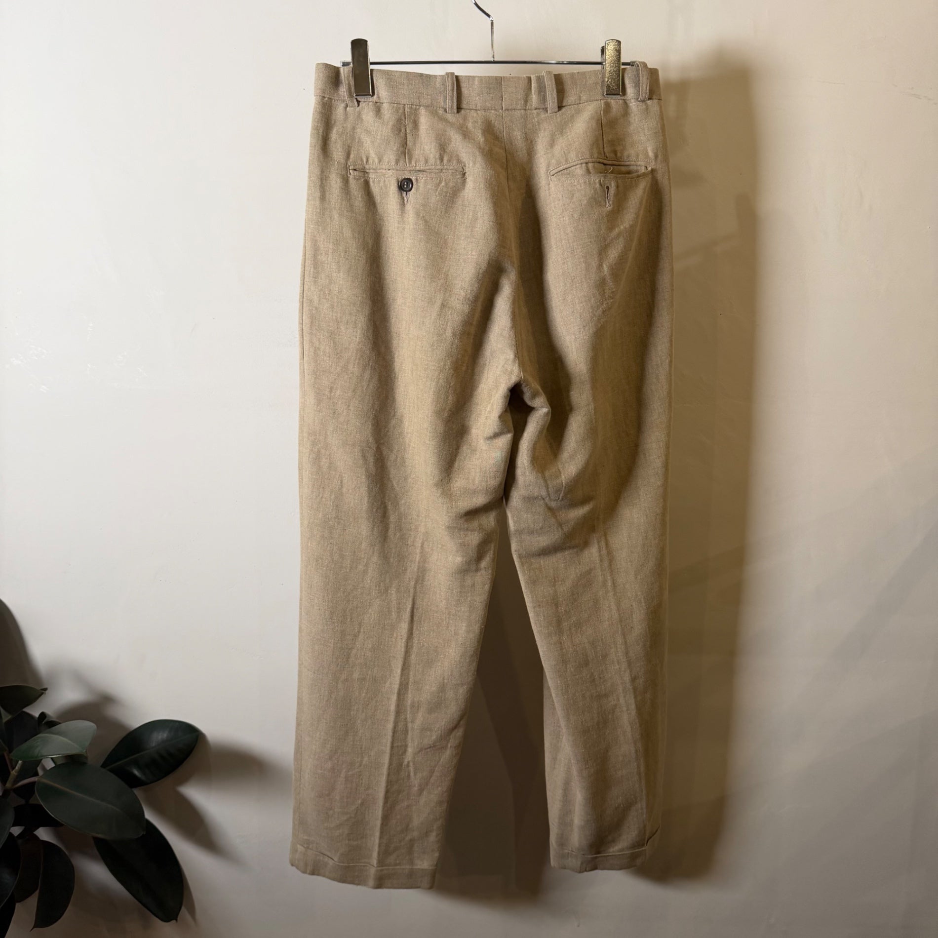 1990s J. RIGGINGS "Linen×Cotton" 2 Tuck Slacks