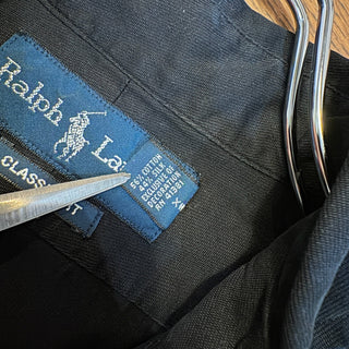 2000s Polo Ralph Lauren "BLACK" Silk Cotton B/D Shirt