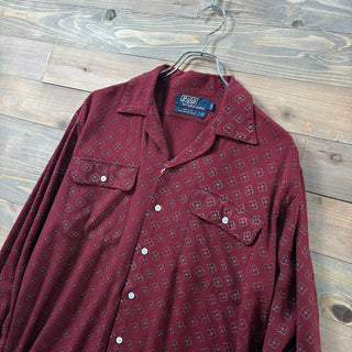 1980s Polo Ralph Lauren "Atomic Pattern" Rayon Open Collar Shirt