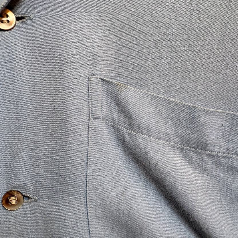 1940s ARROW "Light Blue" Rayon Gabardine Shirt