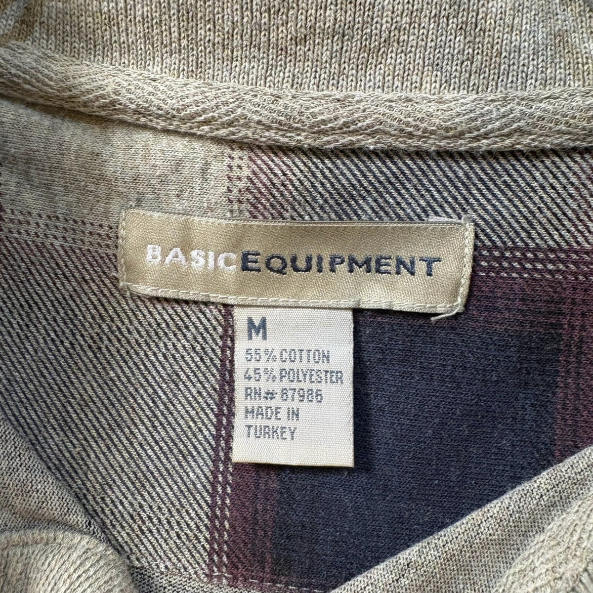 "BASIC EQUIPMENT" Ombre Check Polo Shirt