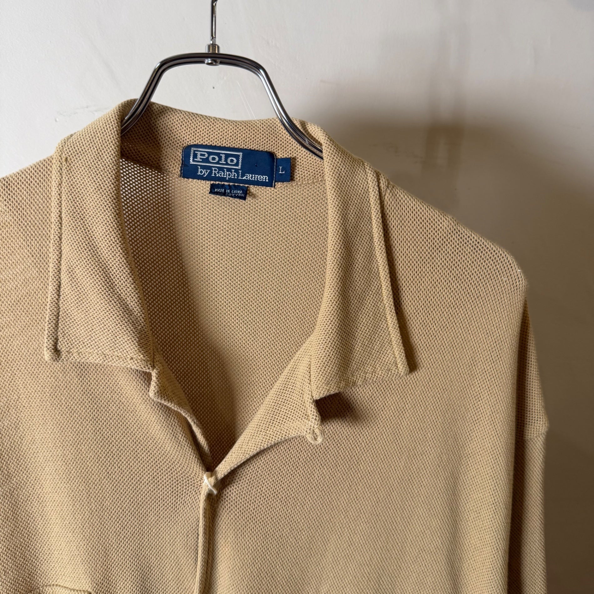 1990s Polo Ralph Lauren "Cotton Mesh" Open Collar Shirt