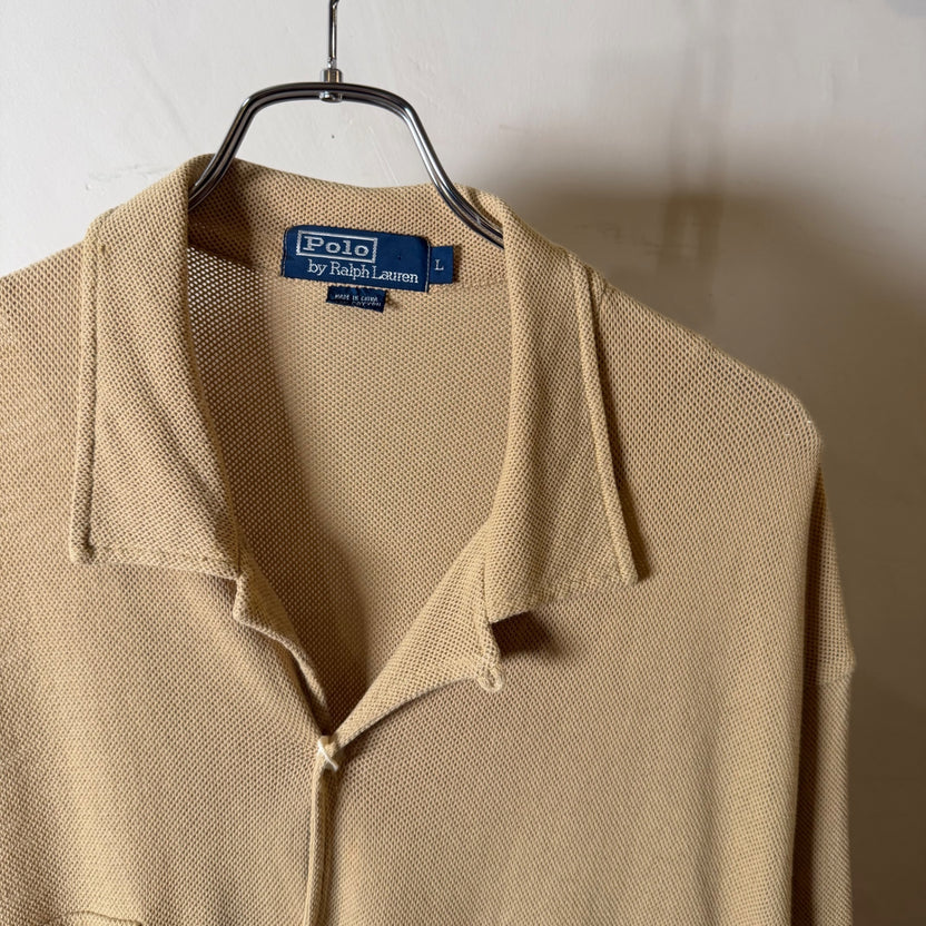 1990s Polo Ralph Lauren "Cotton Mesh" Open Collar Shirt